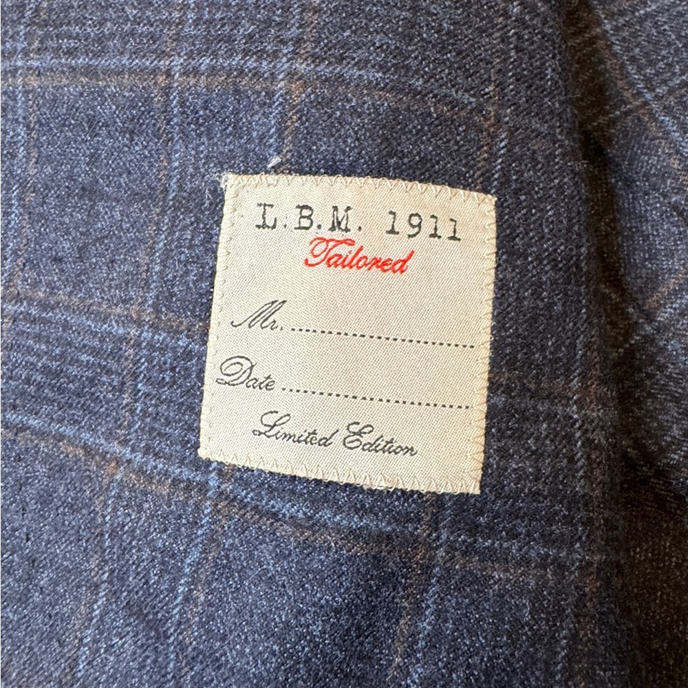 LBM 1911 Luigi Bianchi Mantova Blue Plaid Patch Pockets Men’s Sport Coat 38R - Picture 2 of 8
